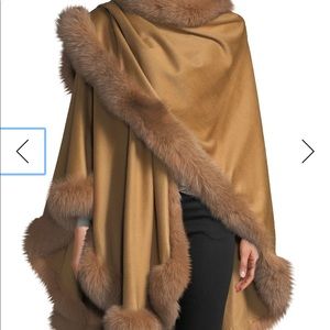 Camel Fox Fur Cape